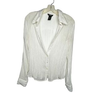 Anxiety White Metallic Blouse